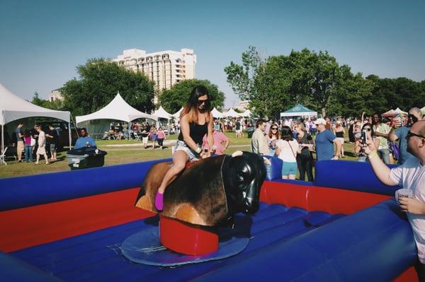 Bucky the Mechanical Bull. Good for all ages!