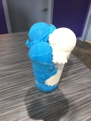 Coconut and blue raspberry