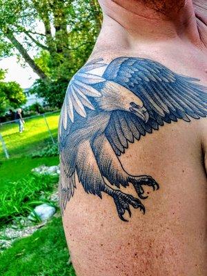 Bald Eagle tattoo by Dave Ferguson