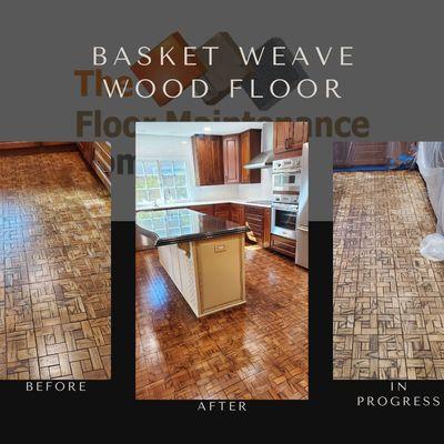 Basket Weave Wood Floor Refinishing