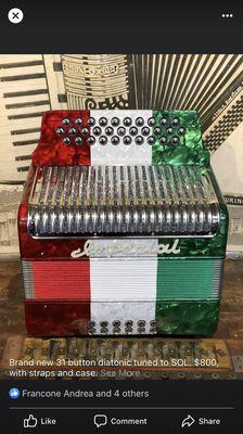 Brand new Imperial Norteno accordion in sol