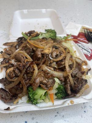 Teriyaki beef with chowmein for $1