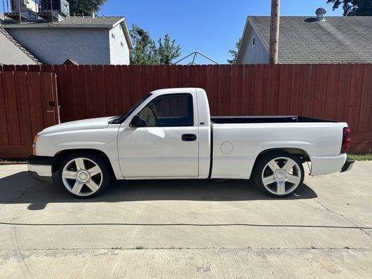 The stance is much better after they lowered and leveled my truck. It actually rides better too.