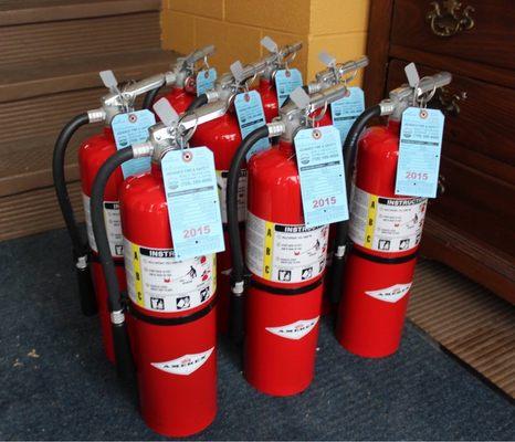 Re-certified fire extinguishers.