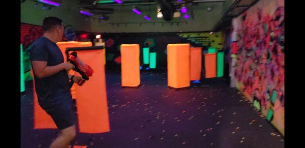 All Out Zone in the Coronado Mall Black Light Nerf Arena