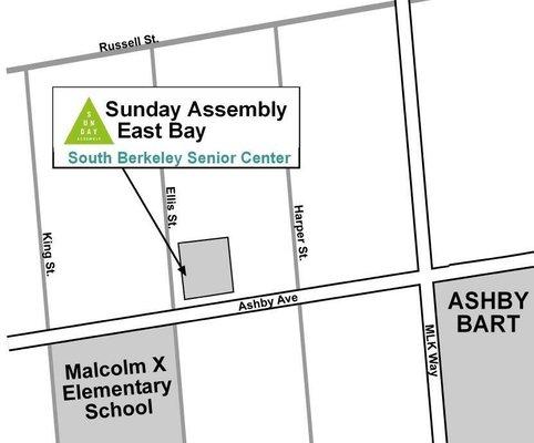 East Bay chapter of Sunday Assembly generally meets 3rd Sunday morning of each month.