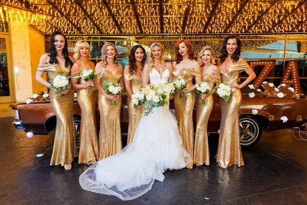 Gorgeous Las Vegas Wedding Bridal Party