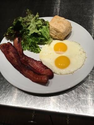 2 egg classic breakfast with house made biscuit.