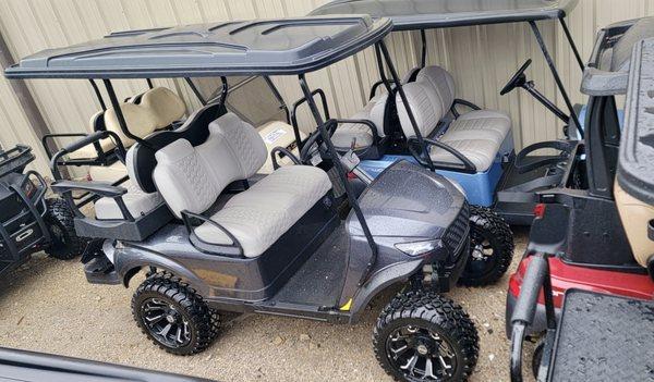 Madjax XSeries Lifted Golf car | 4-Passenger |Outfitted with rugged, all-terrain looks.