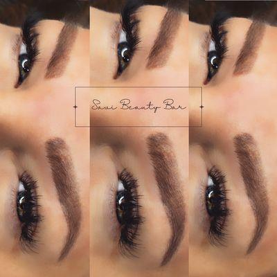 Brow shape and tint with hybrid lashes