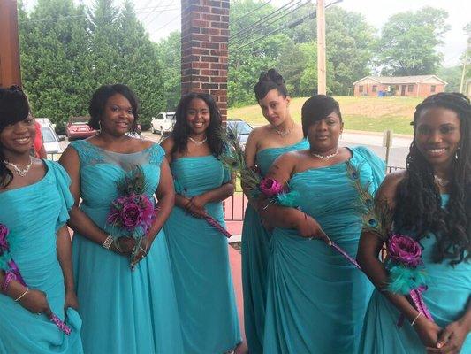 Bridesmaids Peacock Wedding