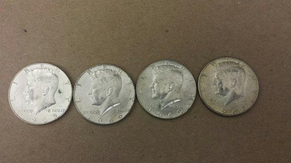 Great deal on early Kennedy half Dollars.