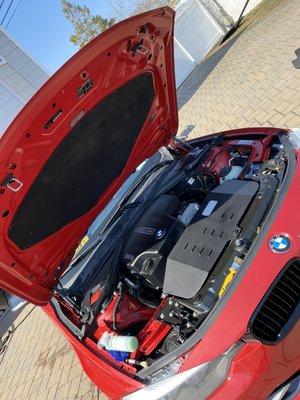 Engine bay cleaning.