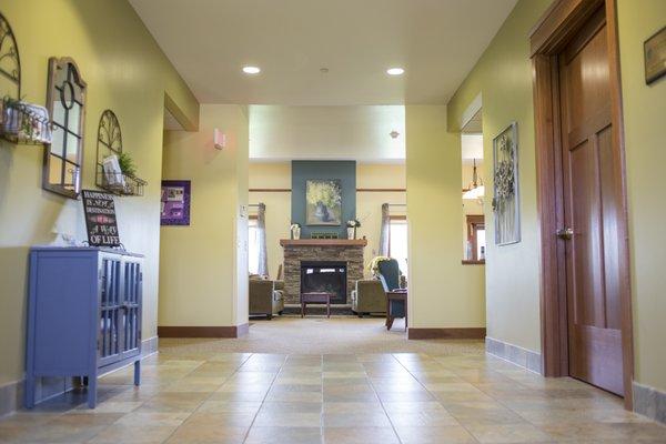 Spacious hallways and entryway for easy mobility.