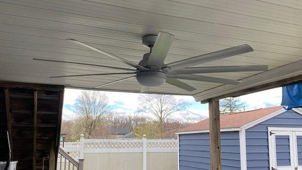 Great job putting up my new outdoor fan