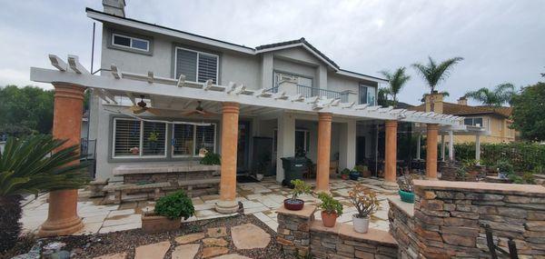 Demolition of patio overhang and columns