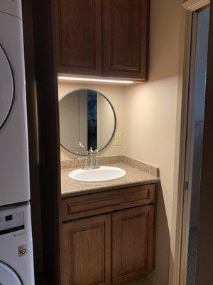 This is the small vanity and cabinets that were installed next to the washer and dryer.