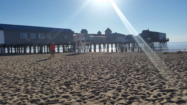 Old orchard beach before the crowd gets there. I would get up early and walk the beach so peaceful.