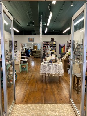 View of the bookstore as you walk through the front door.