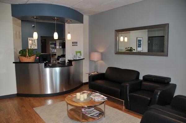 Reception desk area