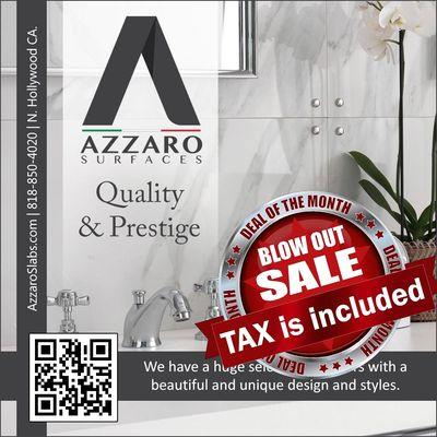 Blow Out Sale on Porcelain and Quartz Slabs