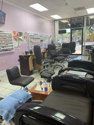 The inside of the salon