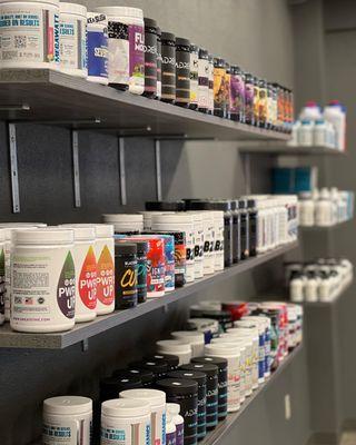 Pre Workout shelf at Superior Nutrition