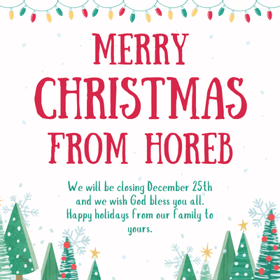 On behalf of Horeb Auto Repair, the entire team and family, we wish everyone a Merry Christmas and a Happy New Year and may God Bless you.