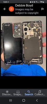 Samsung showed me all the damage they did. All the super glue in the back.