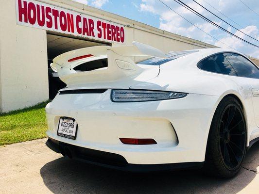 Porsche GT3 with rear parking sensors and backup camera