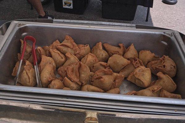 Tray of samosas