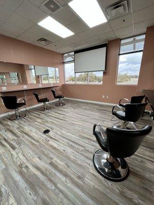 Our brand new, luxurious classrooms make Sparrow House Academy the best cosmetology school in San Antonio.