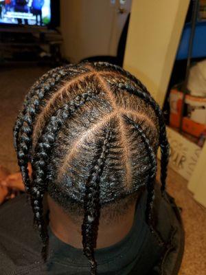 Cornrows with hydrating wash and condition