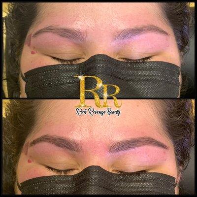 Brow wax and tint