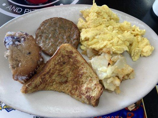 An eclectic plate from the all you can eat Sunday breakfast buffet only  $9.99