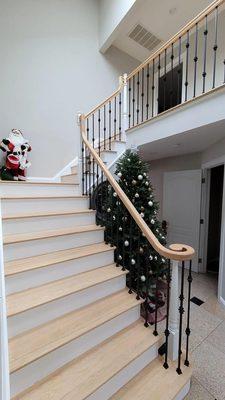 Christmas Time Stairs and Railing