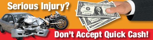 AFTER A CRASH... DON'T ACCEPT QUICK CASH! 883-RUSS