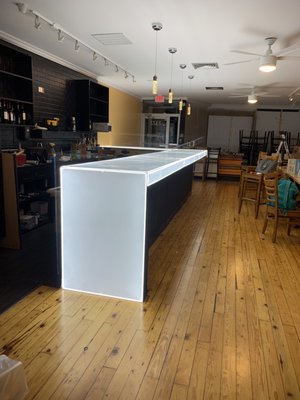 The bar with the light panels only