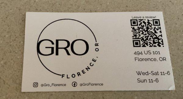 Business Card photo to show the awesome logo design along with location and hours.