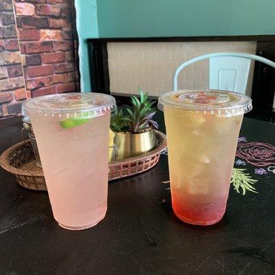 Left - Watermelon Refresher; Right - Guava Tea I like the Guava Tea better.