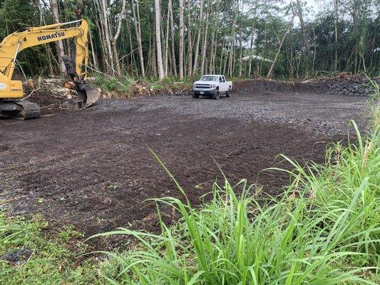 Lot grubbed and graded in the Hawaiian Beaches neighborhood