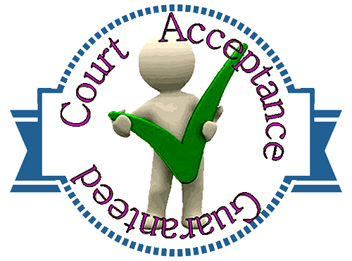 Our legal department offers a full 100% refund if our program is not accepted by the court with proper paperwork from the court.