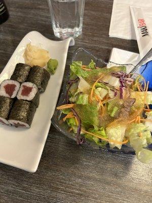 Tuna Roll and Side Salad