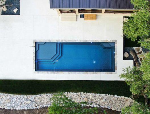 Vogue 40 model fiberglass pool.