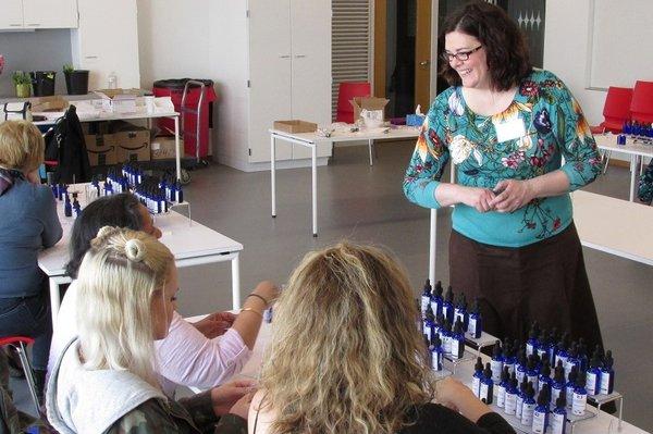 Scent Artist, Carolyn Hassett, conducting a perfume workshop at the NC Museum of Art