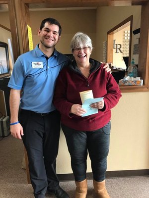 Here's Todd with Mrs. Julie, one of our lucky drawing winners!