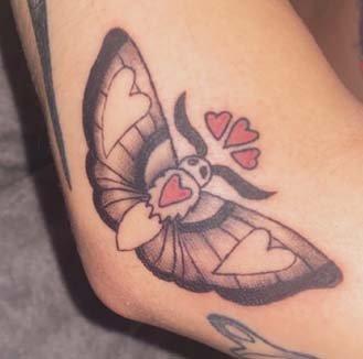 Moth Tattoo Knoxville with Hearts