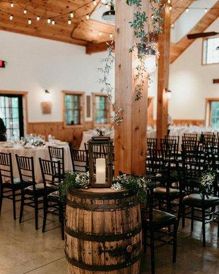 Wedding ceremony, indoor setup.