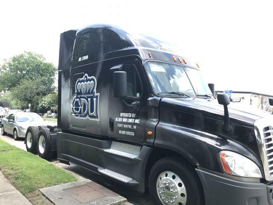 Full wrap on Old Dominion University's tractor.