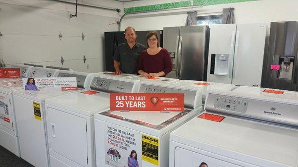 Owners Steve and Laura Anderson in the showroom